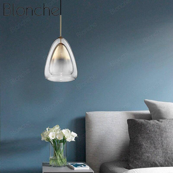 Suspension design à LED en verre double épaisseur Art-Light