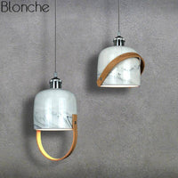 Suspension LED Loft en marbre blanc