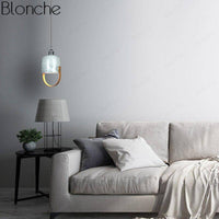 Suspension LED Loft en marbre blanc