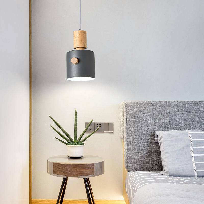 Suspension LED Nordic en bois coloré