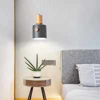 Suspension LED Nordic en bois coloré