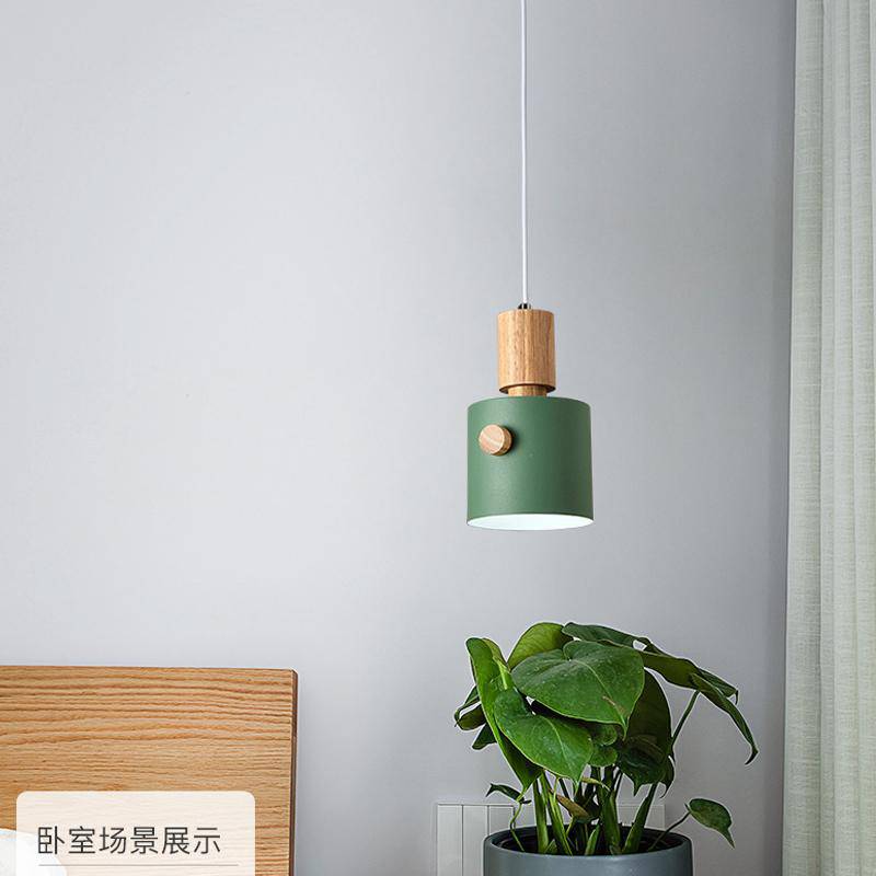 Suspension LED Nordic en bois coloré