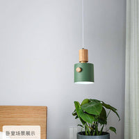 Suspension LED Nordic en bois coloré