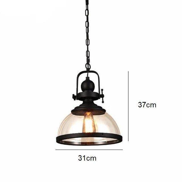 Suspension LED Loft en verre industrielle
