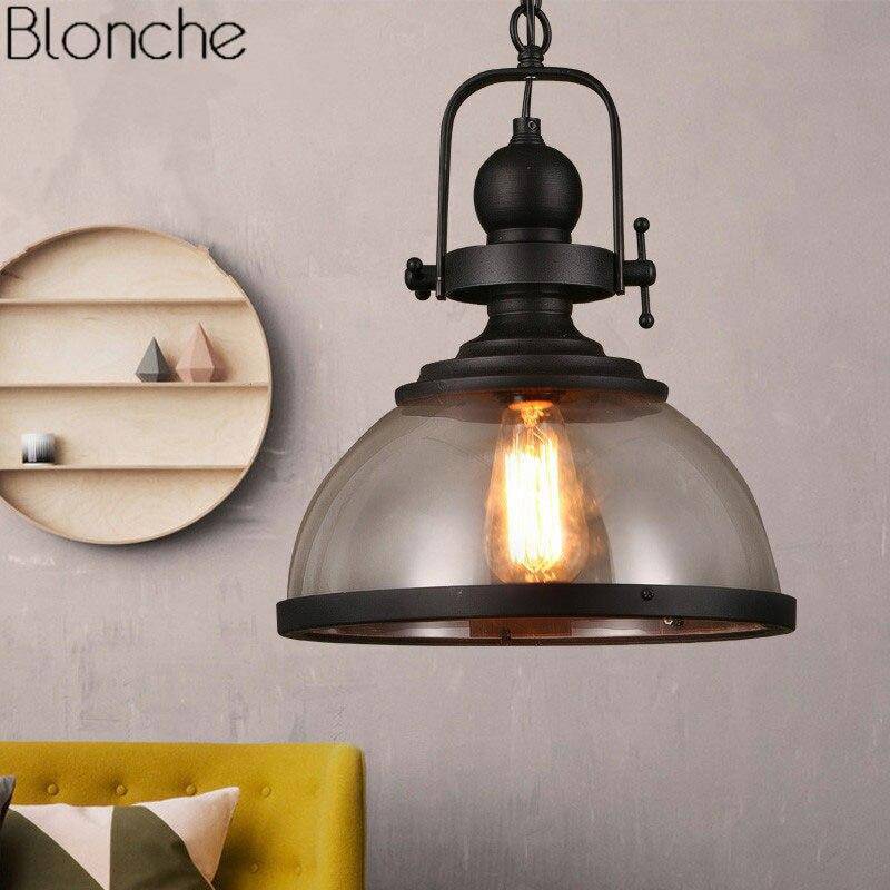 Suspension LED Loft en verre industrielle