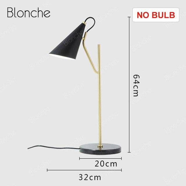 Lampe de table design en marbre avec tube doré LED