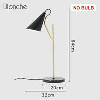 Lampe de table design en marbre avec tube doré LED