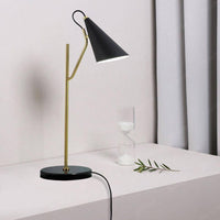 Lampe de table design en marbre avec tube doré LED