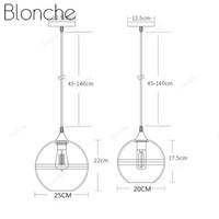 Suspension LED en boule de verre Hanglixir