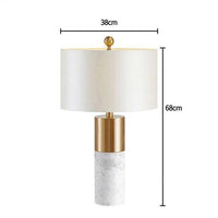 Lampe à poser design LED : Cylindre doré en marbre