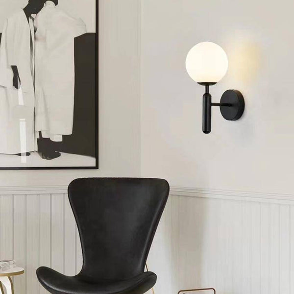 Applique Murale LED Moderna avec Boule en Verre - Sconce Cylindrique