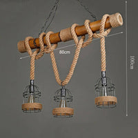 Luminaire Rustic Wood & Metal LED Suspension