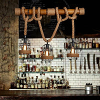 Luminaire Rustic Wood & Metal LED Suspension