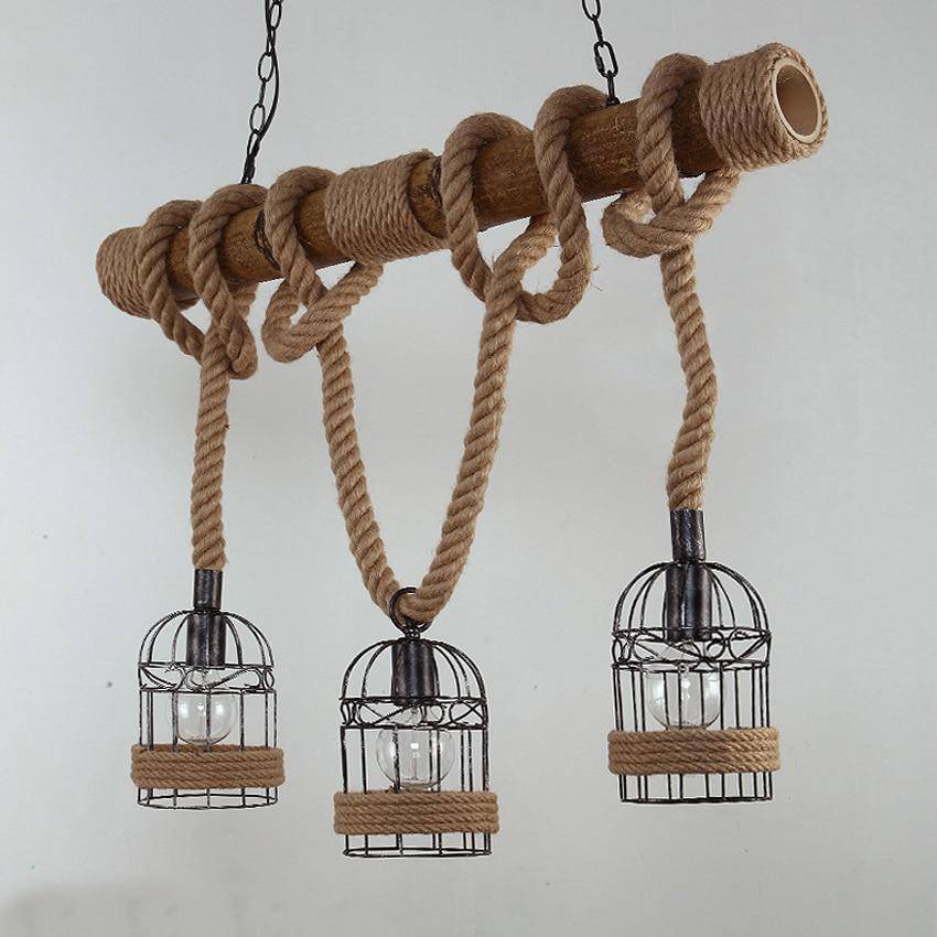 Luminaire Rustic Wood & Metal LED Suspension