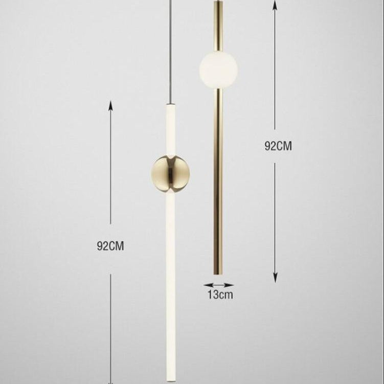 Lustre Orion : Élégance en tubes dorés LED