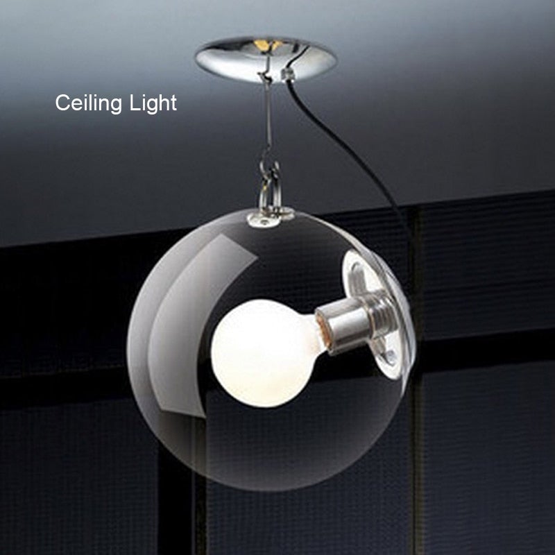 Plafonnier Irantzu Industriel en Argent with Globe en Verre