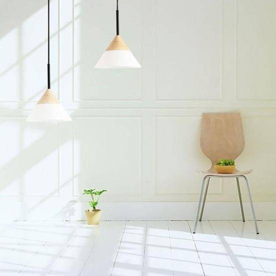 Suspension LED Loft en bois et verre