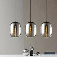 Suspension LED en verre ovale - Style industriel