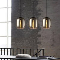 Suspension LED en verre ovale - Style industriel