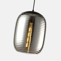 Suspension LED en verre ovale - Style industriel
