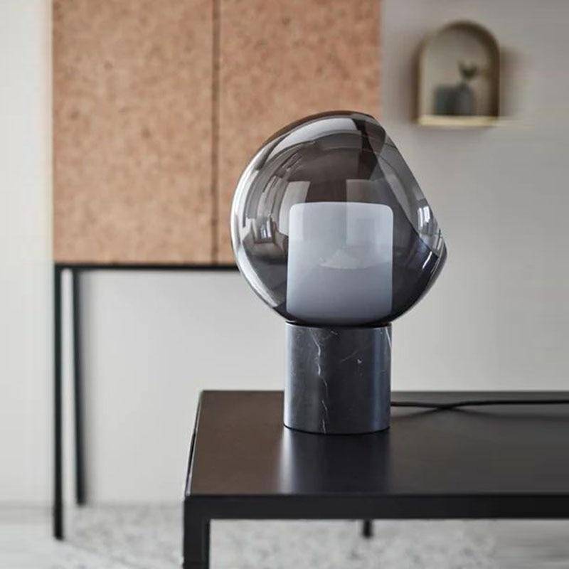 Lampe à poser Deluxe en marbre et verre LED