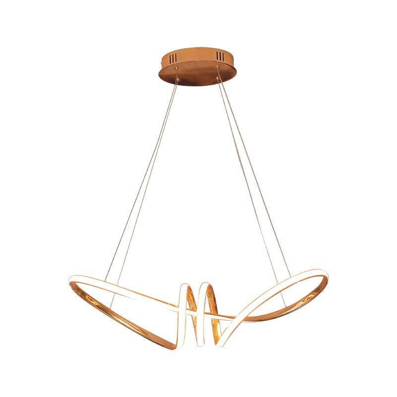 Lustre Néo en spirales dorées LED