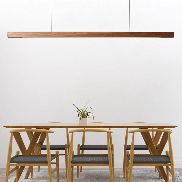 Suspension LED en bois design allongé "Hang"