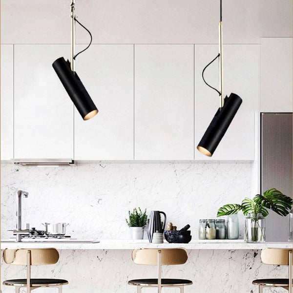Suspension LED design cylindrique en métal "Hang"