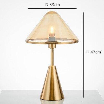 Lampe à poser design LED - Socle conique métal doré