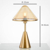 Lampe à poser design LED - Socle conique métal doré