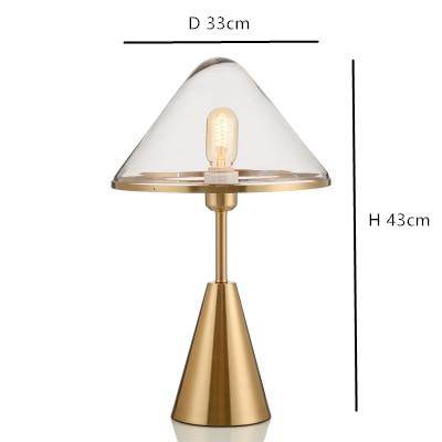 Lampe à poser design LED - Socle conique métal doré