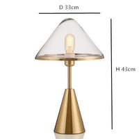 Lampe à poser design LED - Socle conique métal doré