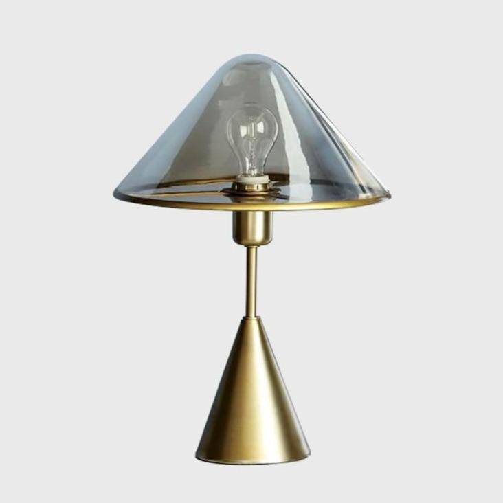 Lampe à poser design LED - Socle conique métal doré