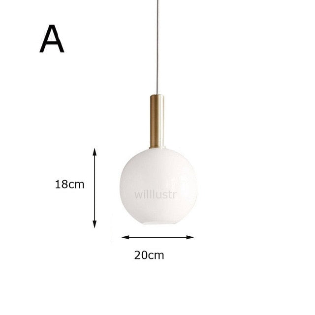 Suspension ovale en verre blanc Valette