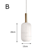 Suspension ovale en verre blanc Valette