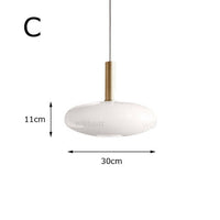 Suspension ovale en verre blanc Valette