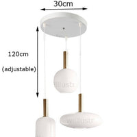 Suspension ovale en verre blanc Valette