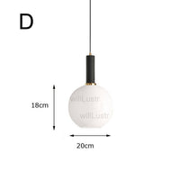 Suspension ovale en verre blanc Valette