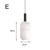 Suspension ovale en verre blanc Valette
