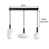 Suspension ovale en verre blanc Valette