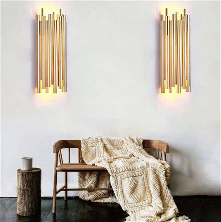 Applique murale LED dorée Shining