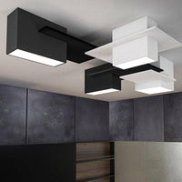 Plafonnier LED géométrique noir et blanc