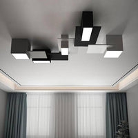 Plafonnier LED géométrique noir et blanc