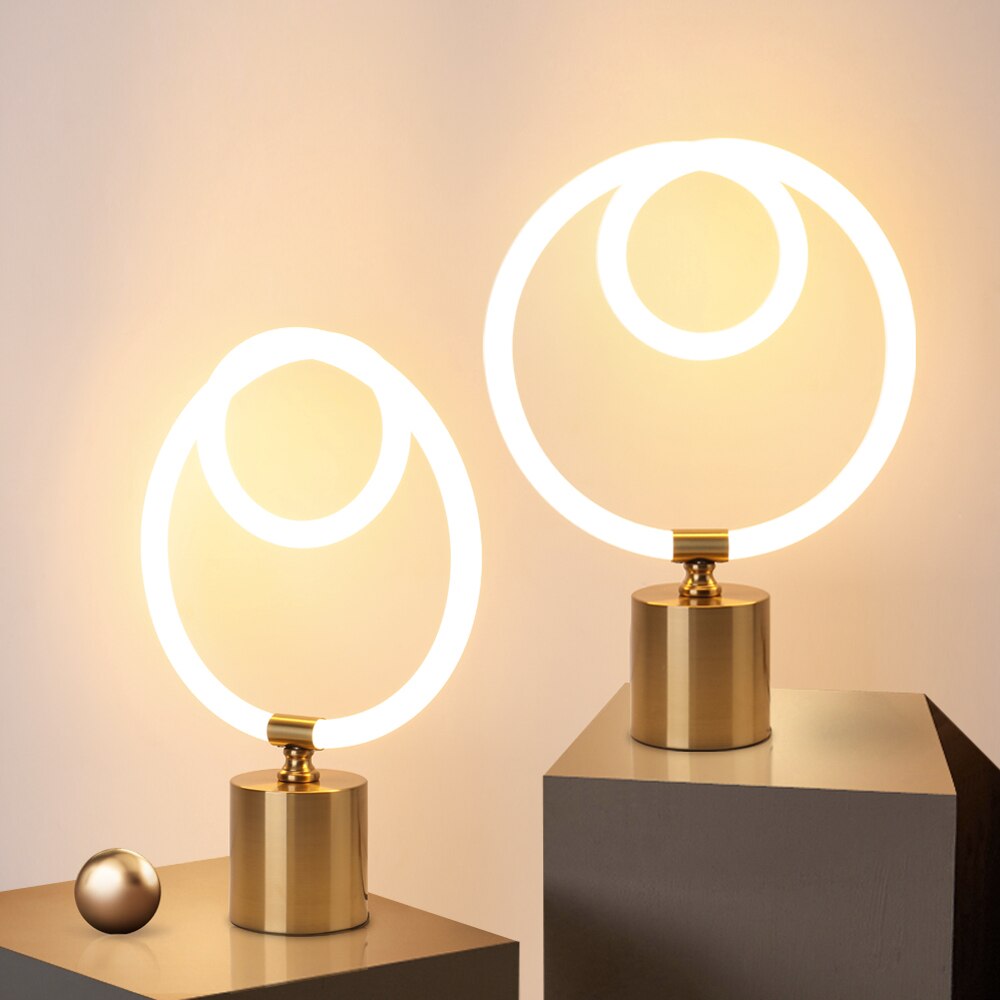 Lampe à poser LED moderne avec anneaux lumineux Severina