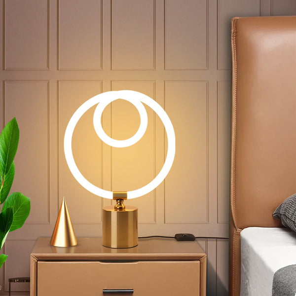 Lampe à poser LED moderne avec anneaux lumineux Severina