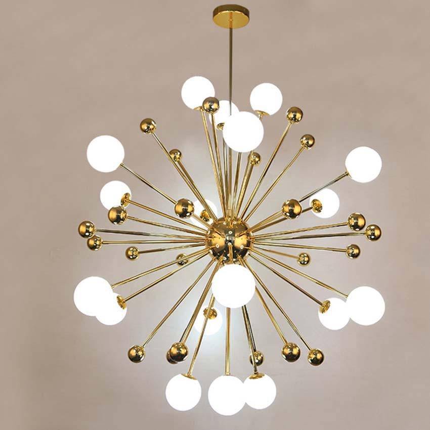 Lustre LED doré Creative boules en verre