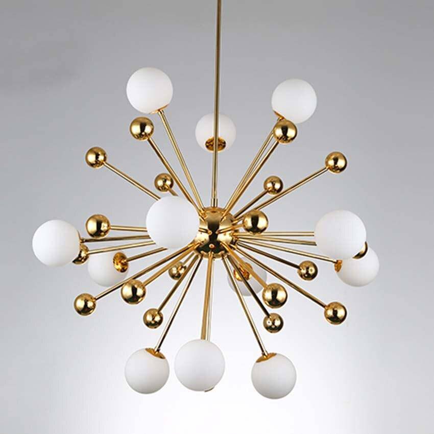 Lustre LED doré Creative boules en verre