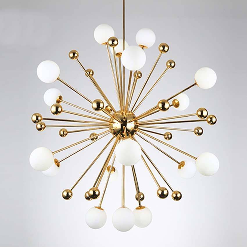 Lustre LED doré Creative boules en verre