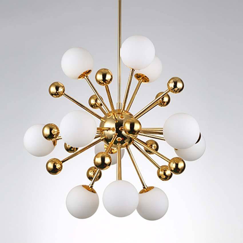 Lustre LED doré Creative boules en verre
