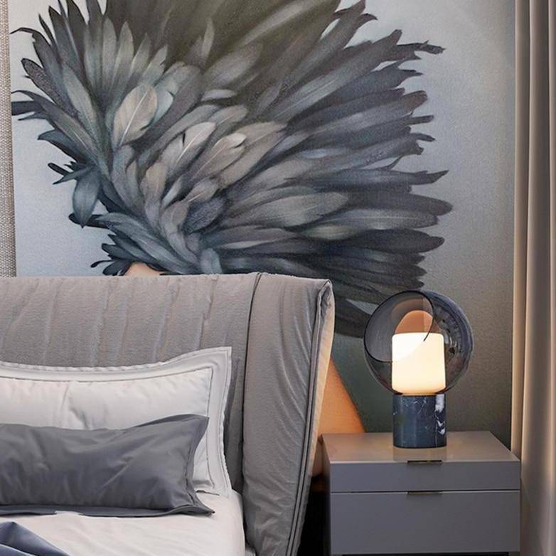 Lampe à poser Deluxe en marbre et verre LED